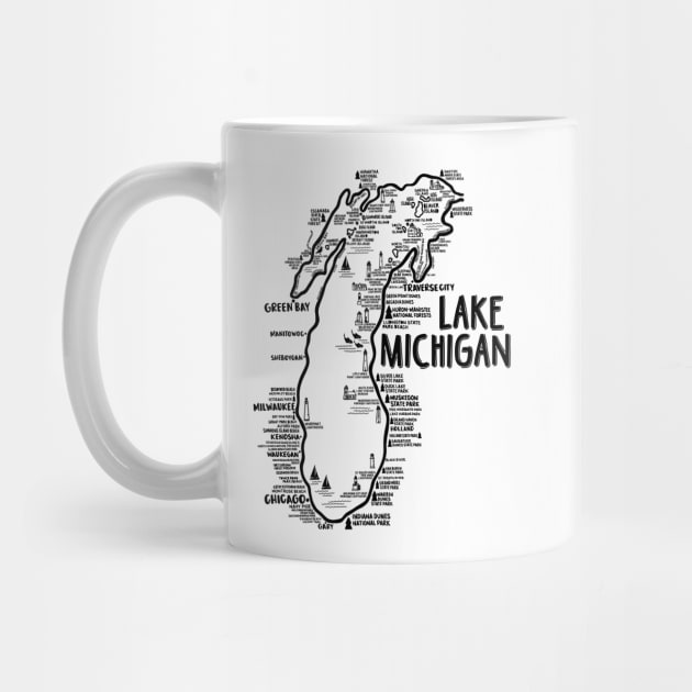 Lake Michigan Map by fiberandgloss